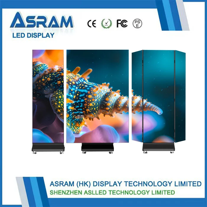 Cartaz LED dobrável em três partes para interior 1280*1920mm